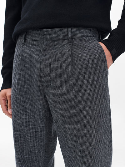 Evan Pleated Trouser (Black Gray)