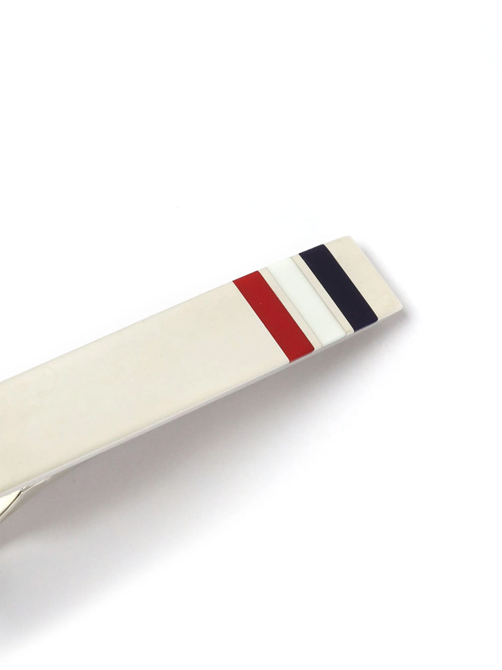 RWB-Stripe Sterling-Silver Tie Bar (White)