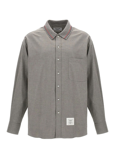 RWB Stripe Print Flannel Shirt (Medium Grey)