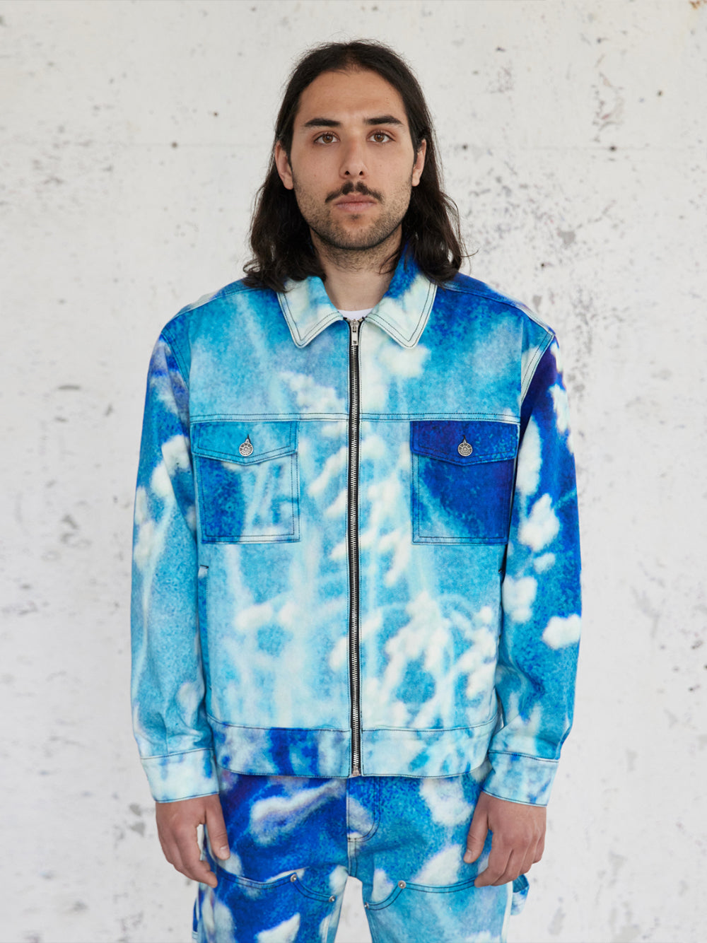 Men Flourish Denim Jacket (Woven Blue)