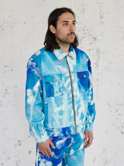 Men Flourish Denim Jacket (Woven Blue)