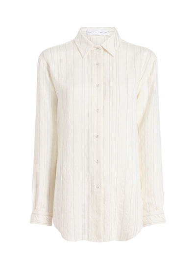 Raven Shirt In Woven Stripe Flou (Chalk/Black)