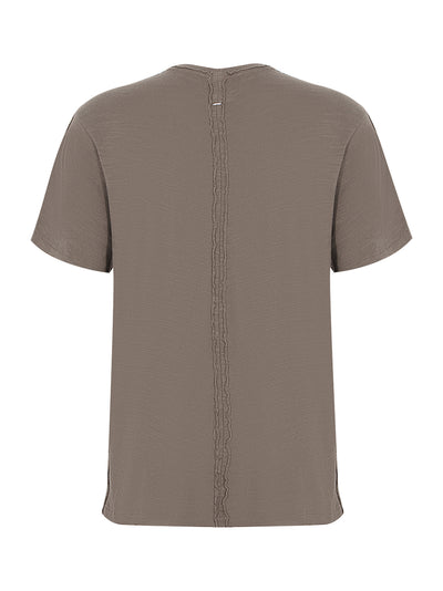 Raw Edge Flame Short Sleeve Tee (Brown)