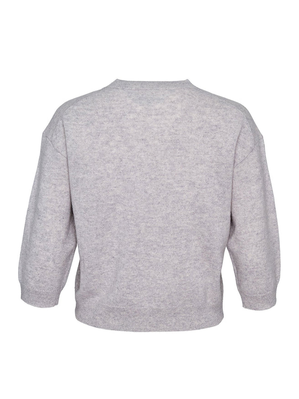 Recycled Cashmere Crew Cropped (Soft Grey Heather)