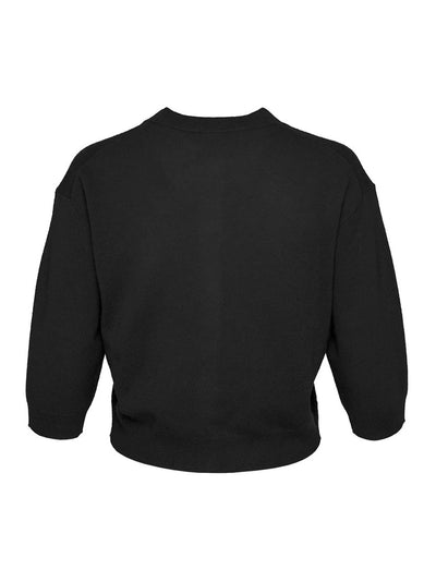 Recycled Cashmere Cropped Cardigan (Black)