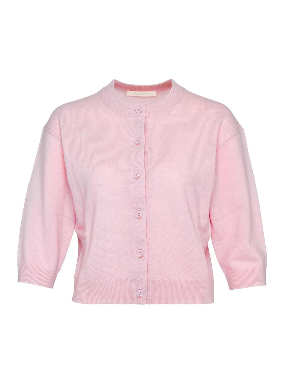 Recycled Cashmere Cropped Cardigan (Pink Blush)