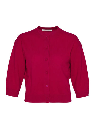 Recycled Cashmere Cropped Cardigan (Rose)