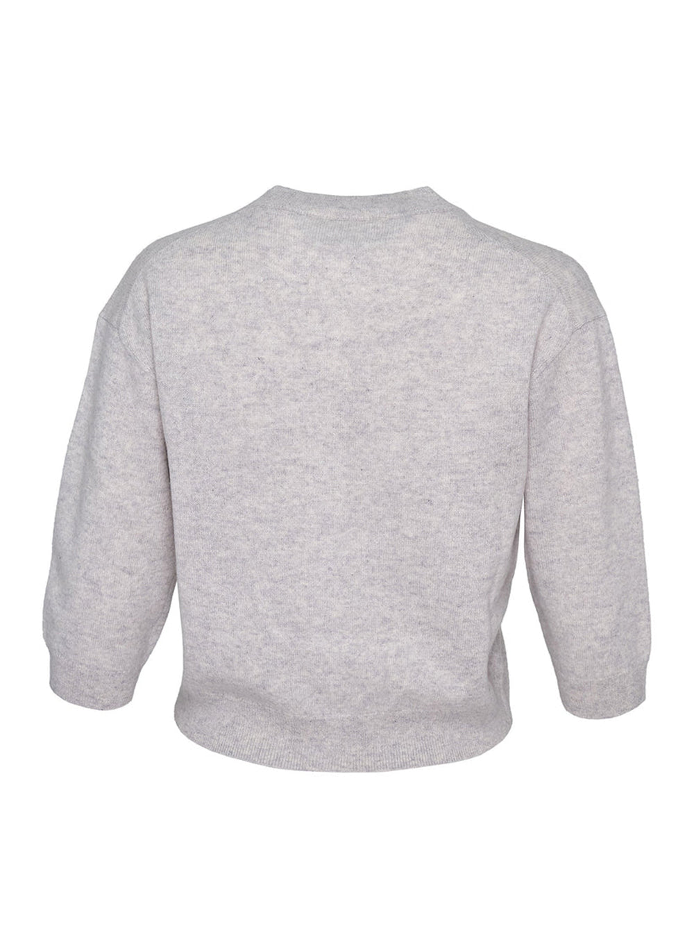 Recycled Cashmere Cropped Cardigan (Soft Grey Heather)