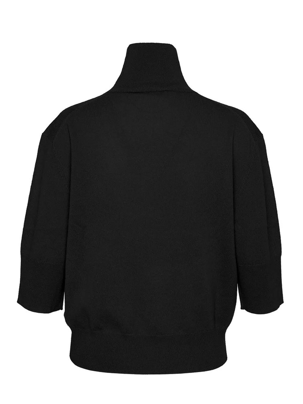 Recycled Cashmere Turtleneck Sweater (Black)