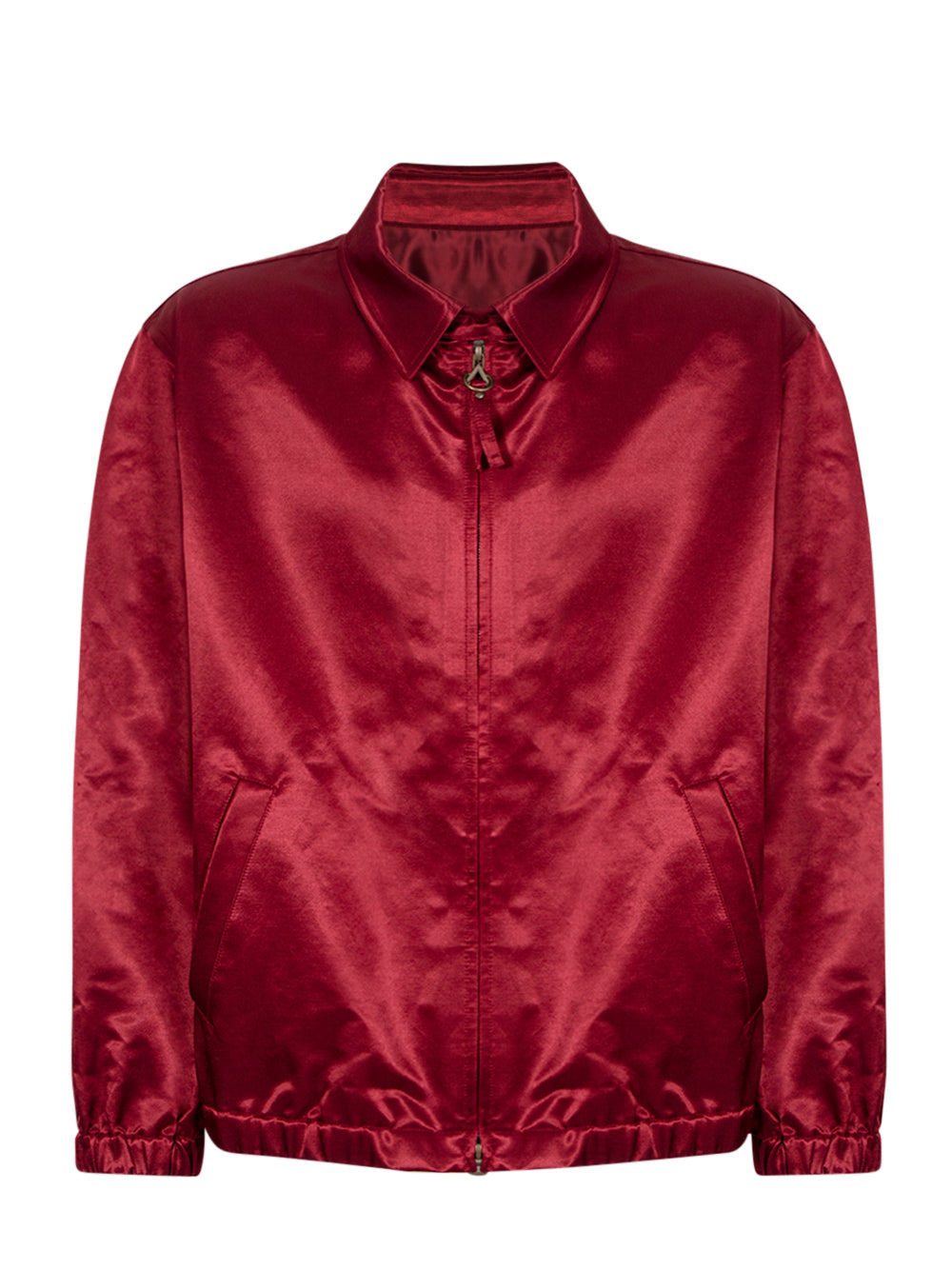 Red Glossy Satin Jacket (Red)