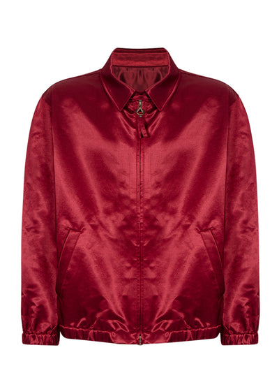 Red Glossy Satin Jacket (Red)