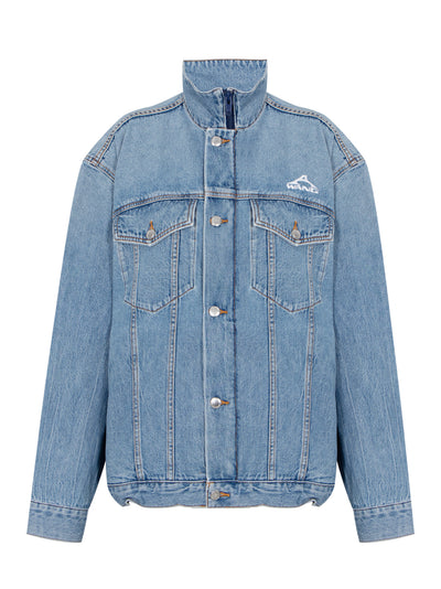 Regen Lightweight Denim Track Jacket (Vintage Light Indigo Wash)