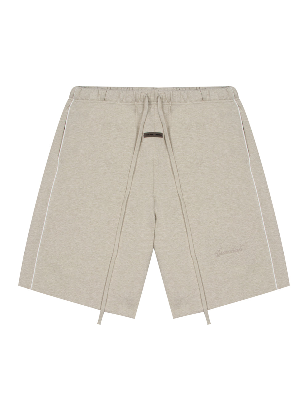 Relaxed Fleece Sweatshort With Piping (Heather Stone)