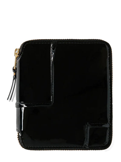 Reversed Hem Full Zip Around Wallet (Black)