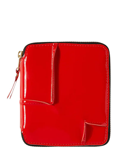 Reversed Hem Full Zip Around Wallet (Red)