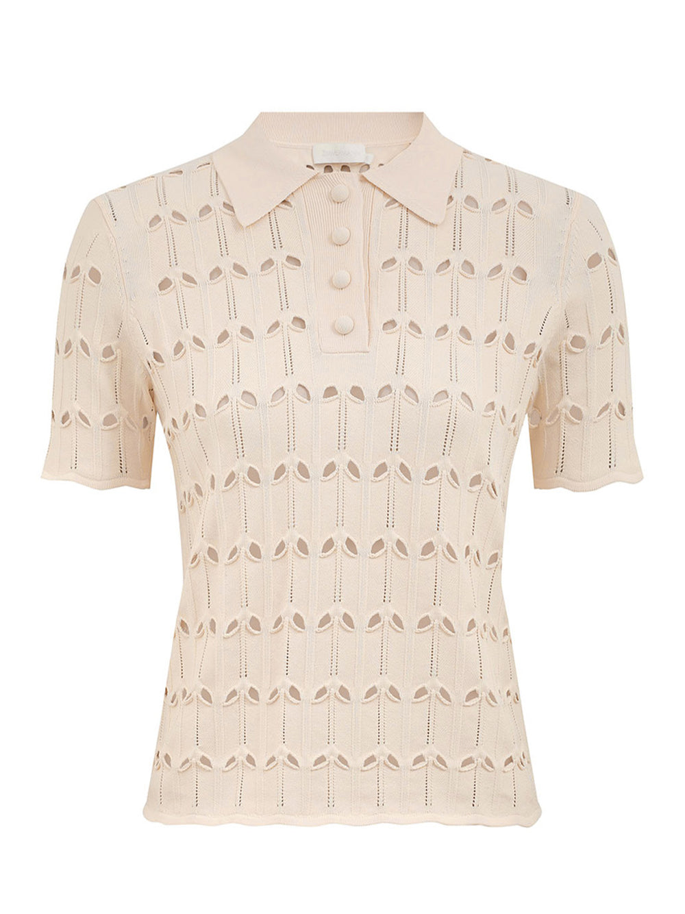 Rhiannon Pointelle Polo (Cream)