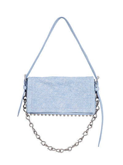 Ricco Crushed Flap Bag Leather Slim (Blue)