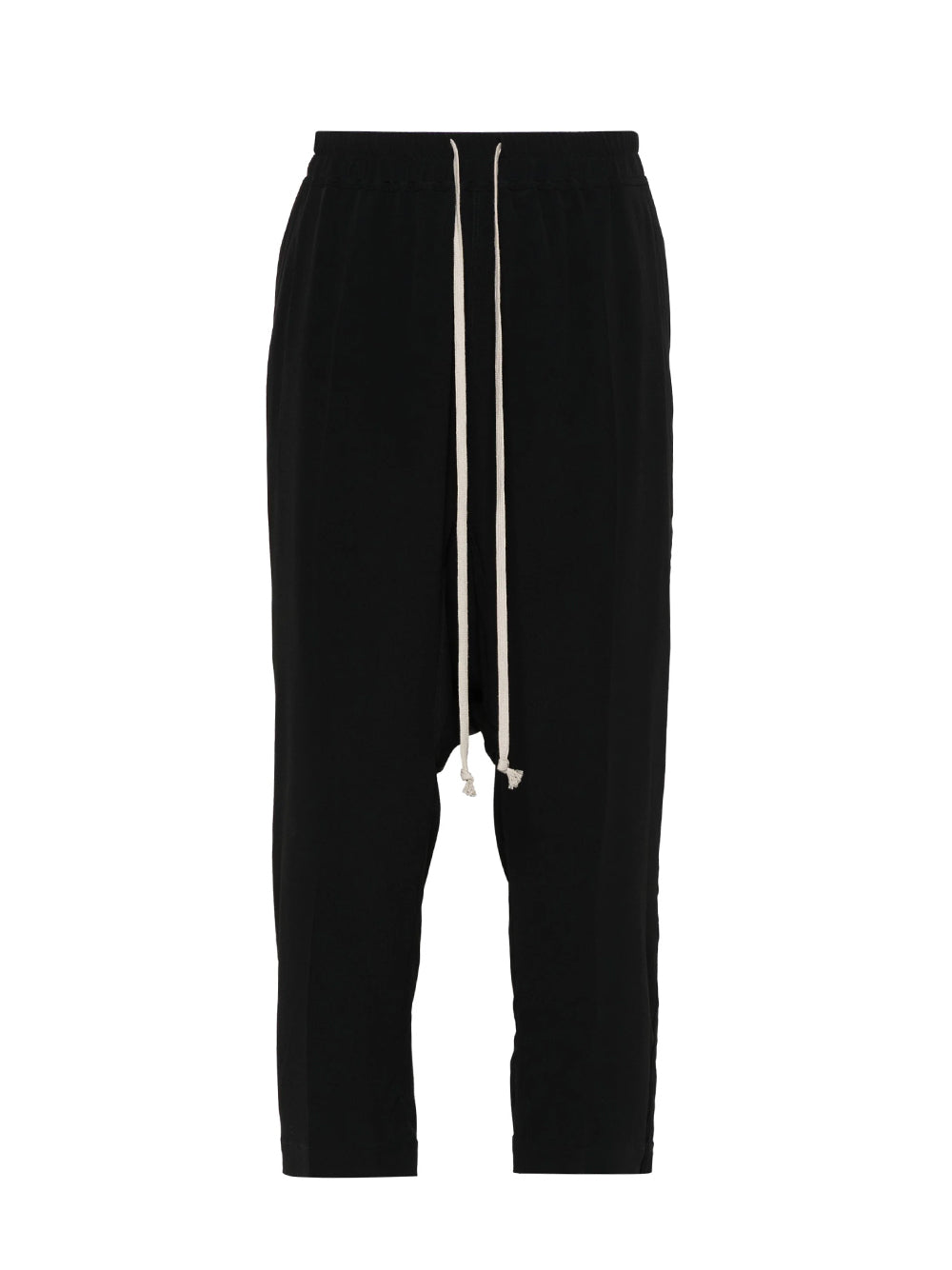 Drawstring Drop-crotch Trousers (Black)