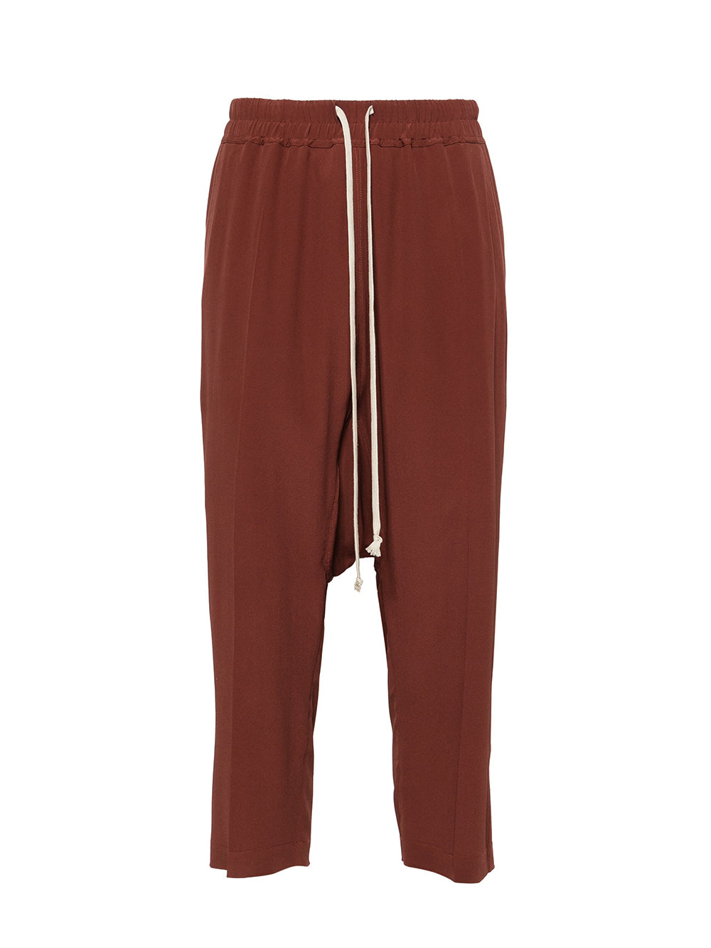 Drawstring Drop-crotch Trousers (Chestnut Brown)