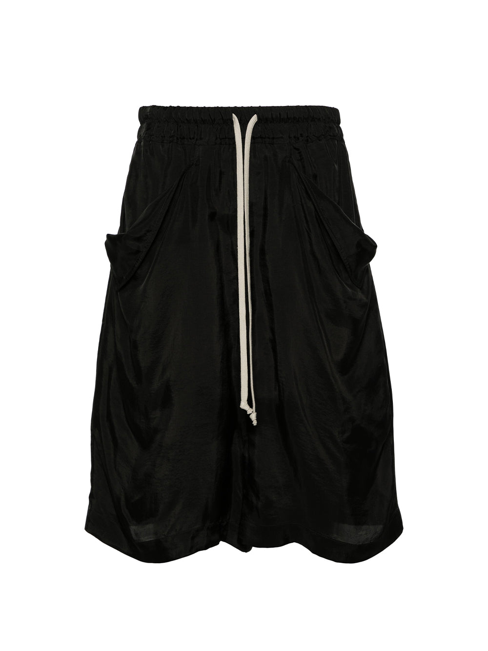 Drawstring Silk Shorts (Black)
