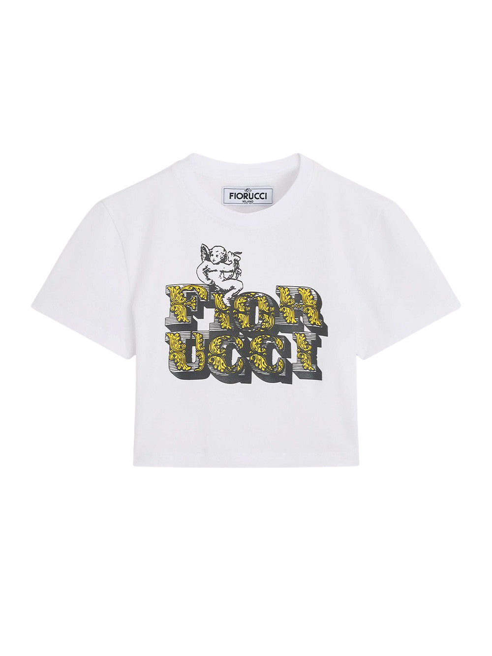 Rococo Print Cropped T-Shirt (White)