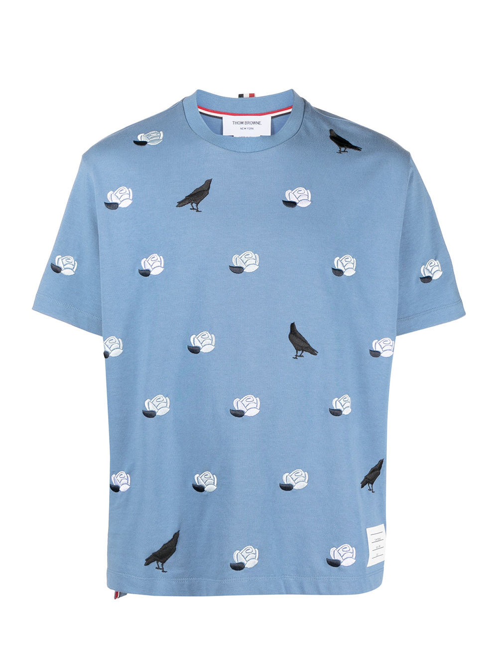 Rose and Raven Cotton T-Shirt (Blue)