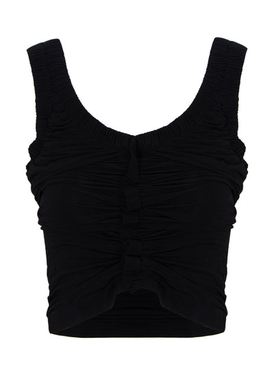 Ruched Tank Top (Black)