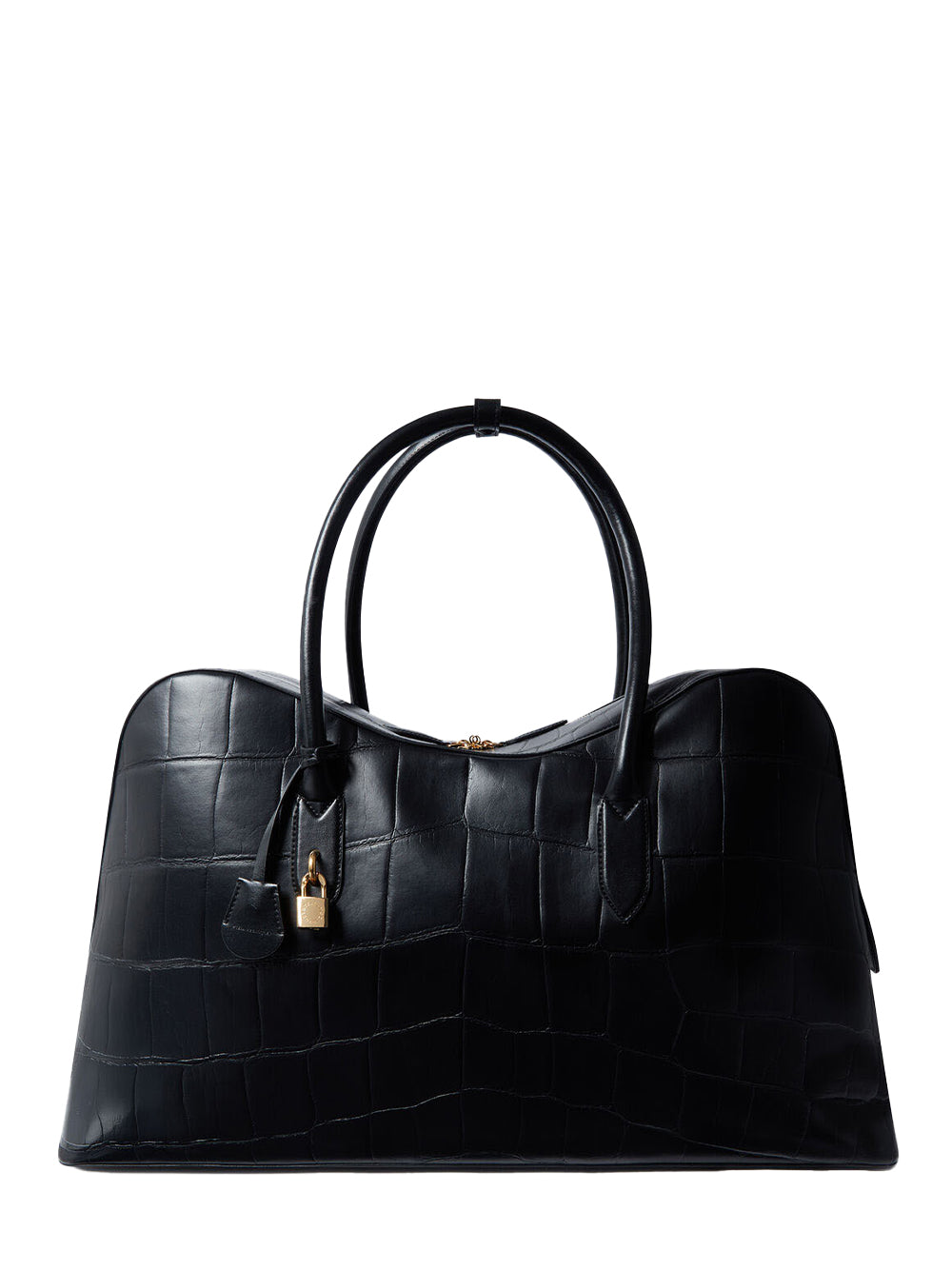 Ryder Crocodile-Embossed Weekender Bag (Black)