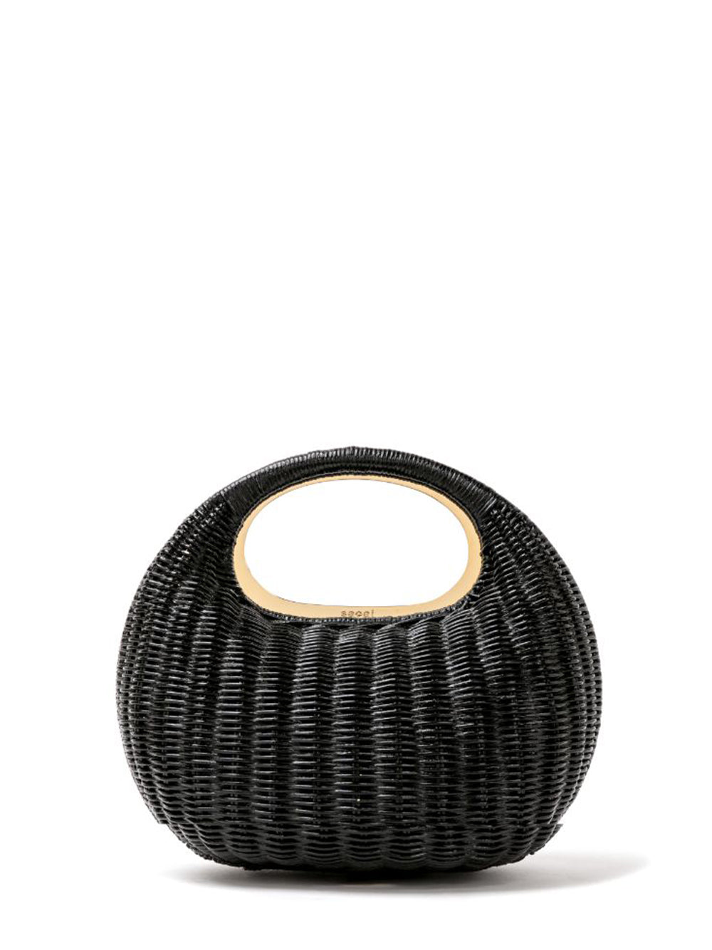 Ratan Round Bag Black