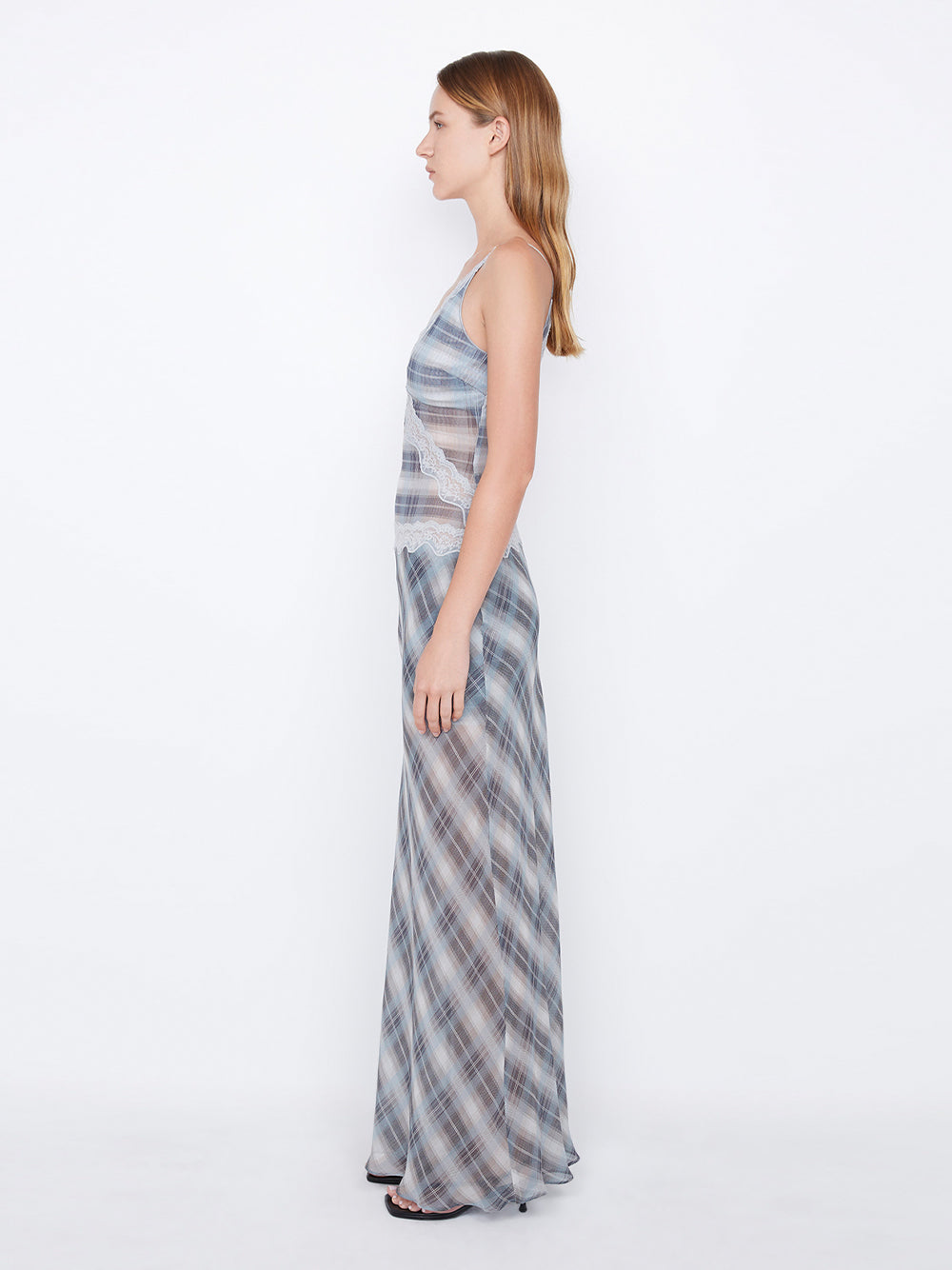 Seanna Asym Maxi Dress Storm Check