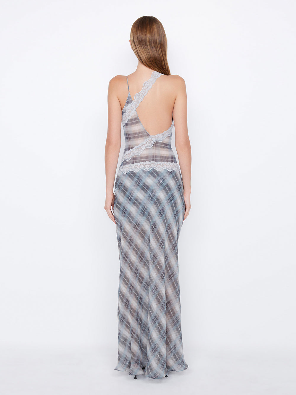 Seanna Asym Maxi Dress Storm Check