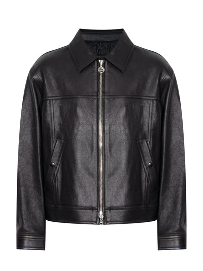 Mens Leather Jacket  Black