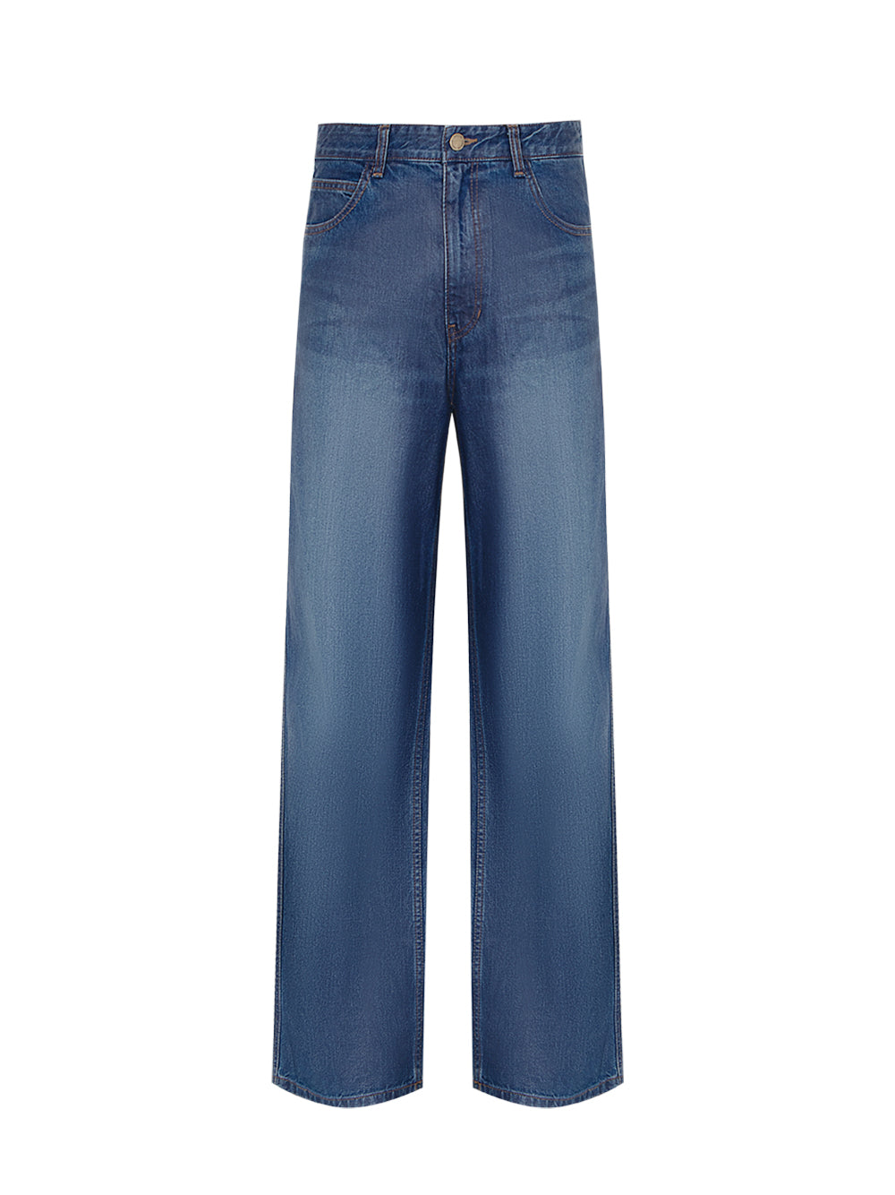 Coated Denim Pants Blue