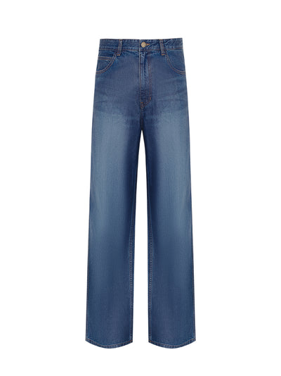 Coated Denim Pants Blue