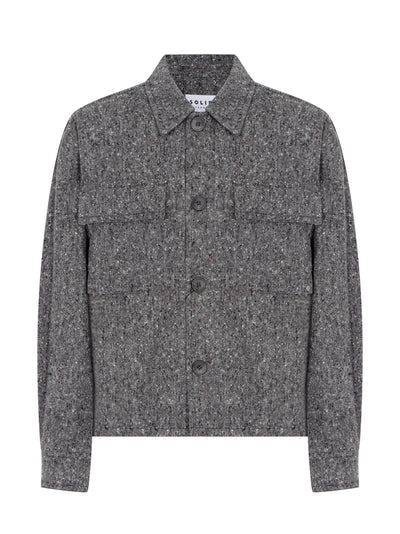 Rough Texture Outer Shirt Grey