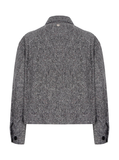 Rough Texture Outer Shirt Grey