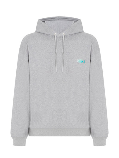 Soft Gradient Back Logo Hoodie Grey