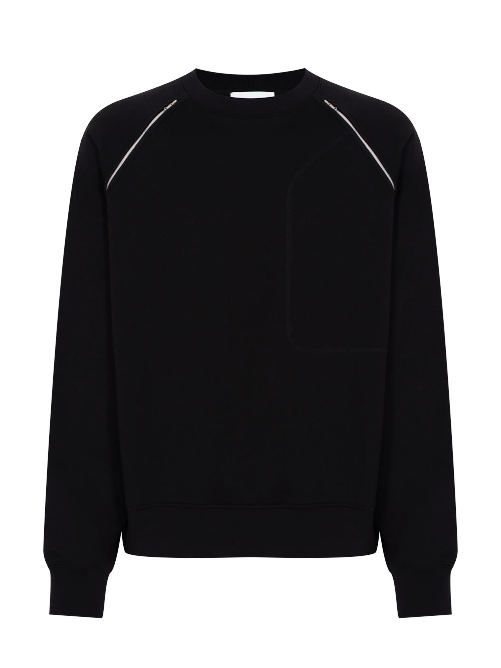 Raglan Zipper Sleeve Sweatshirt Black