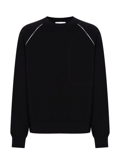 Raglan Zipper Sleeve Sweatshirt Black