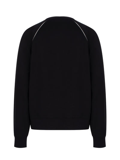 Raglan Zipper Sleeve Sweatshirt Black