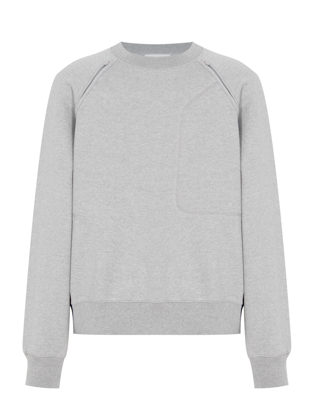 Raglan Zipper Sleeve Sweatshirt Grey