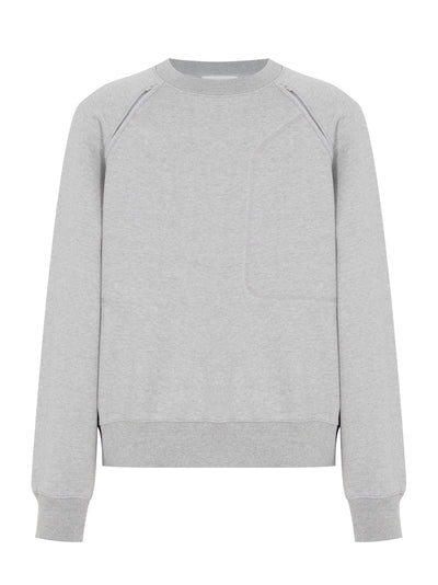 Raglan Zipper Sleeve Sweatshirt Grey