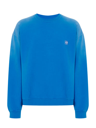 Dyeing Back Logo Sweatshirt Blue