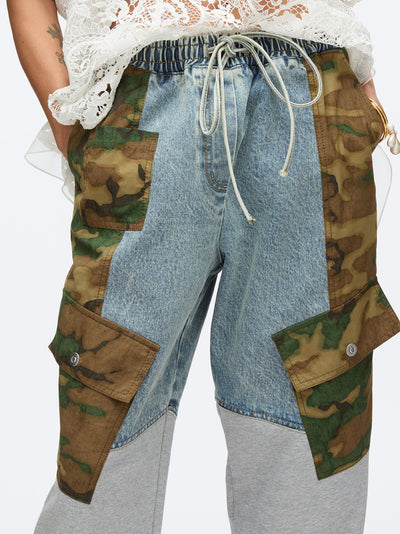 Patchwork Camo Jogger (Dark Olive Multi)