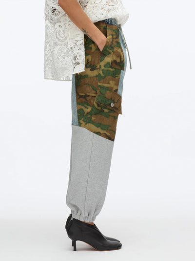 Patchwork Camo Jogger (Dark Olive Multi)