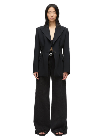 Modern Tailoring Cinched Blazer With Set In Bra (Black)