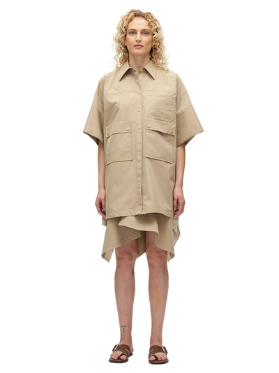Cargo Mini Shirt Dress (Khaki)