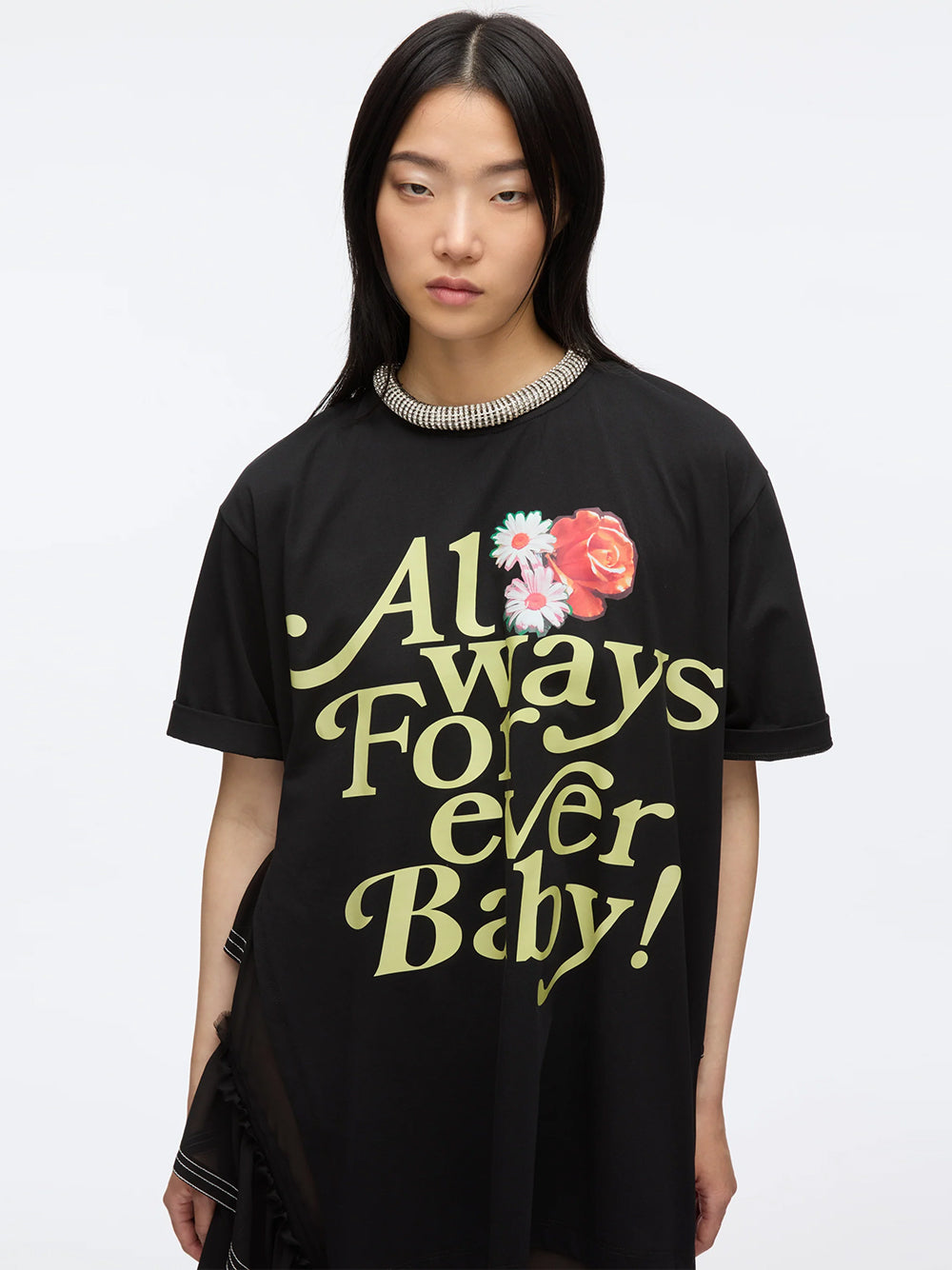 Always Forever Baby Tee Dress (Black Multi)