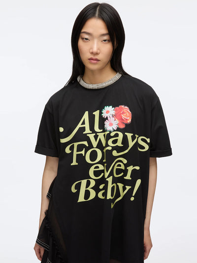 Always Forever Baby Tee Dress (Black Multi)