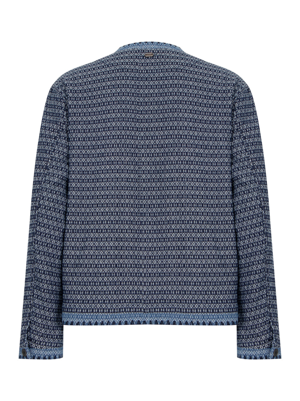 Aztec Round Neck Jacket (Blue)